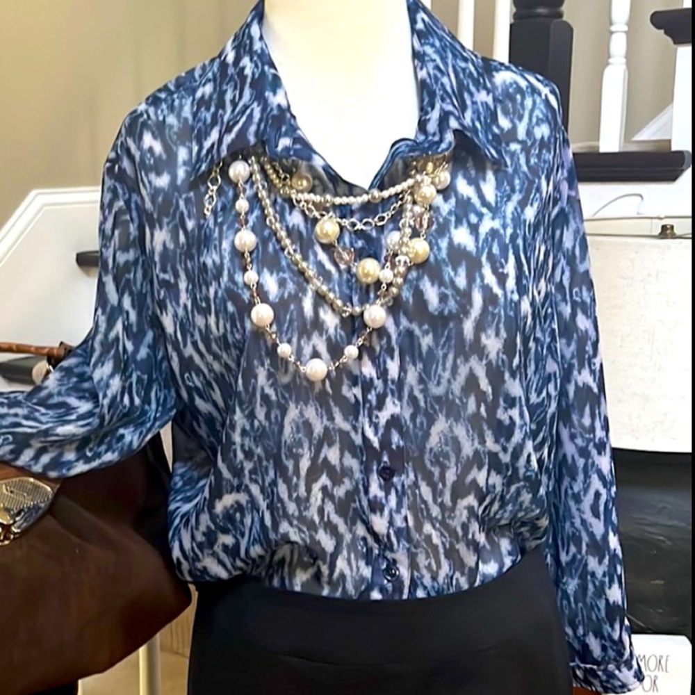Chico’s animal print blouse blouse